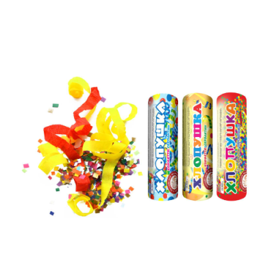 Набор ( 3конф.+3серп.) Набор хлопушек купить в Вологде | vologda.salutsklad.ru